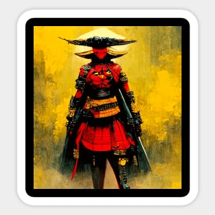 Brave Samurai Spirit Painting Sticker